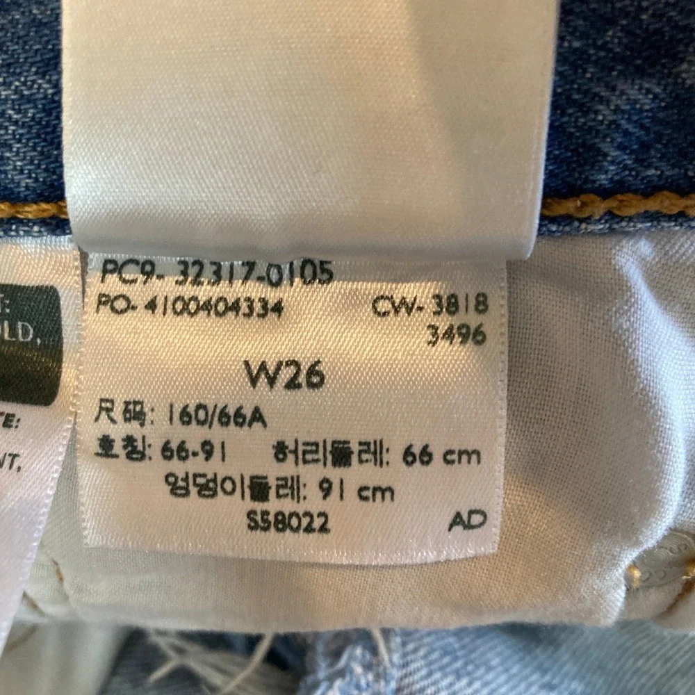 Levis Premium 501 Cut Off‎ Denim Shorts Women 26 Button Fly Big E